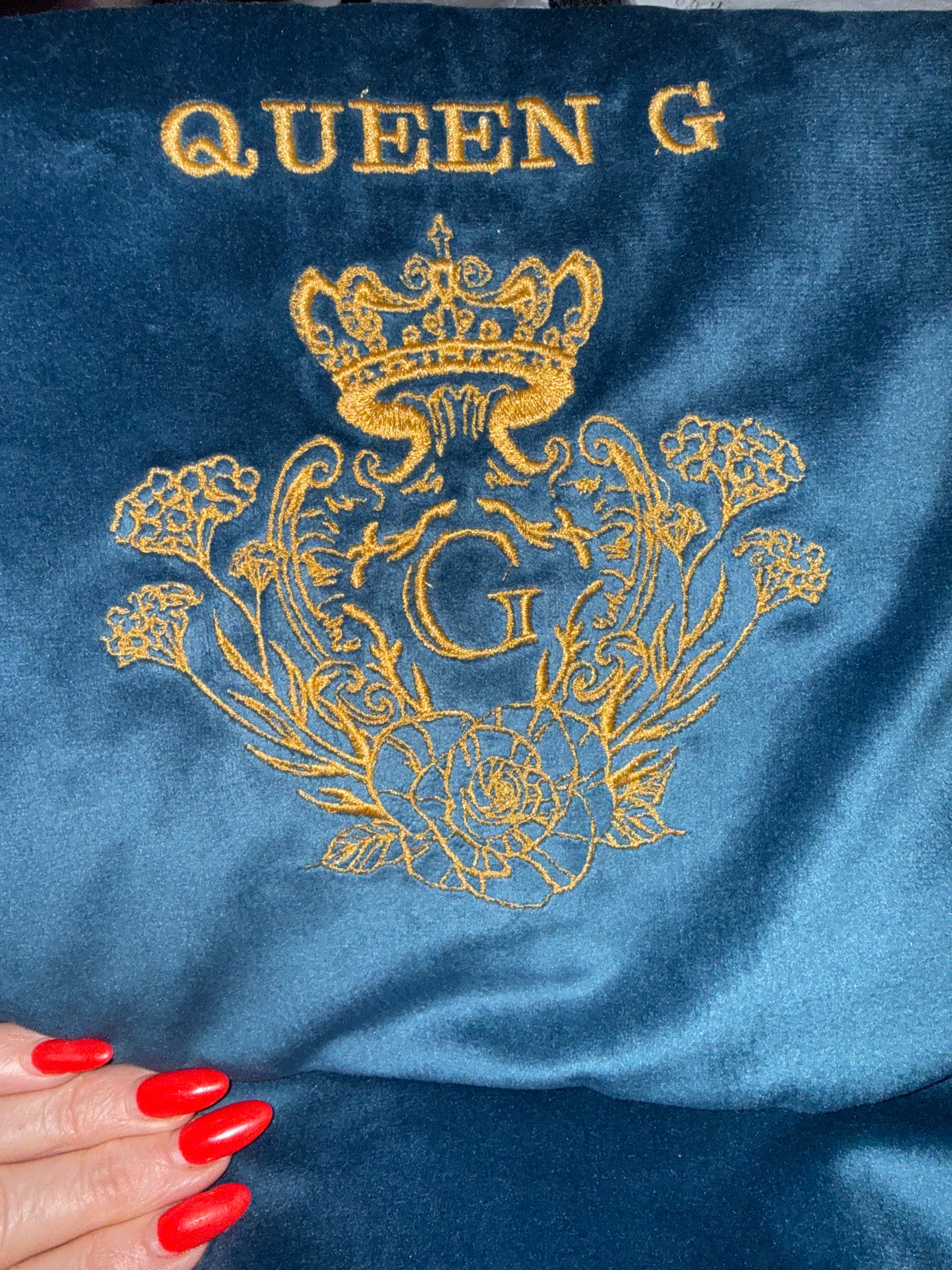 Sac à dos en velours lisse bleu profond