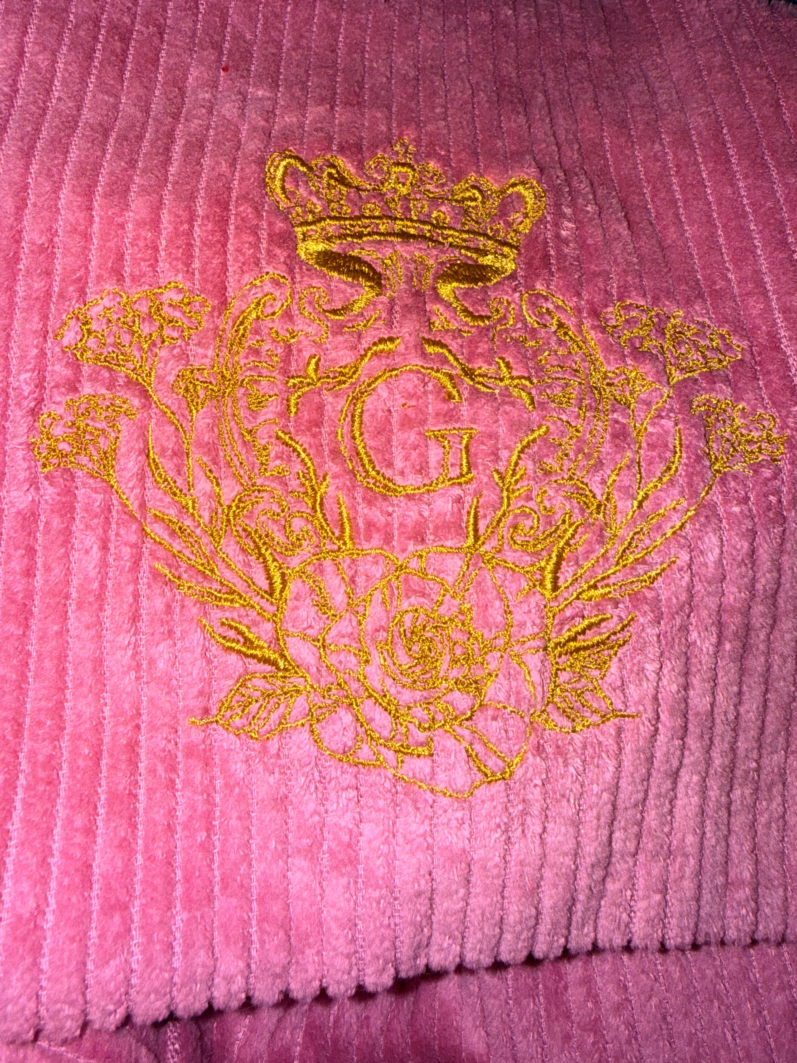 Sac à dos en velours fine côte rose poudré