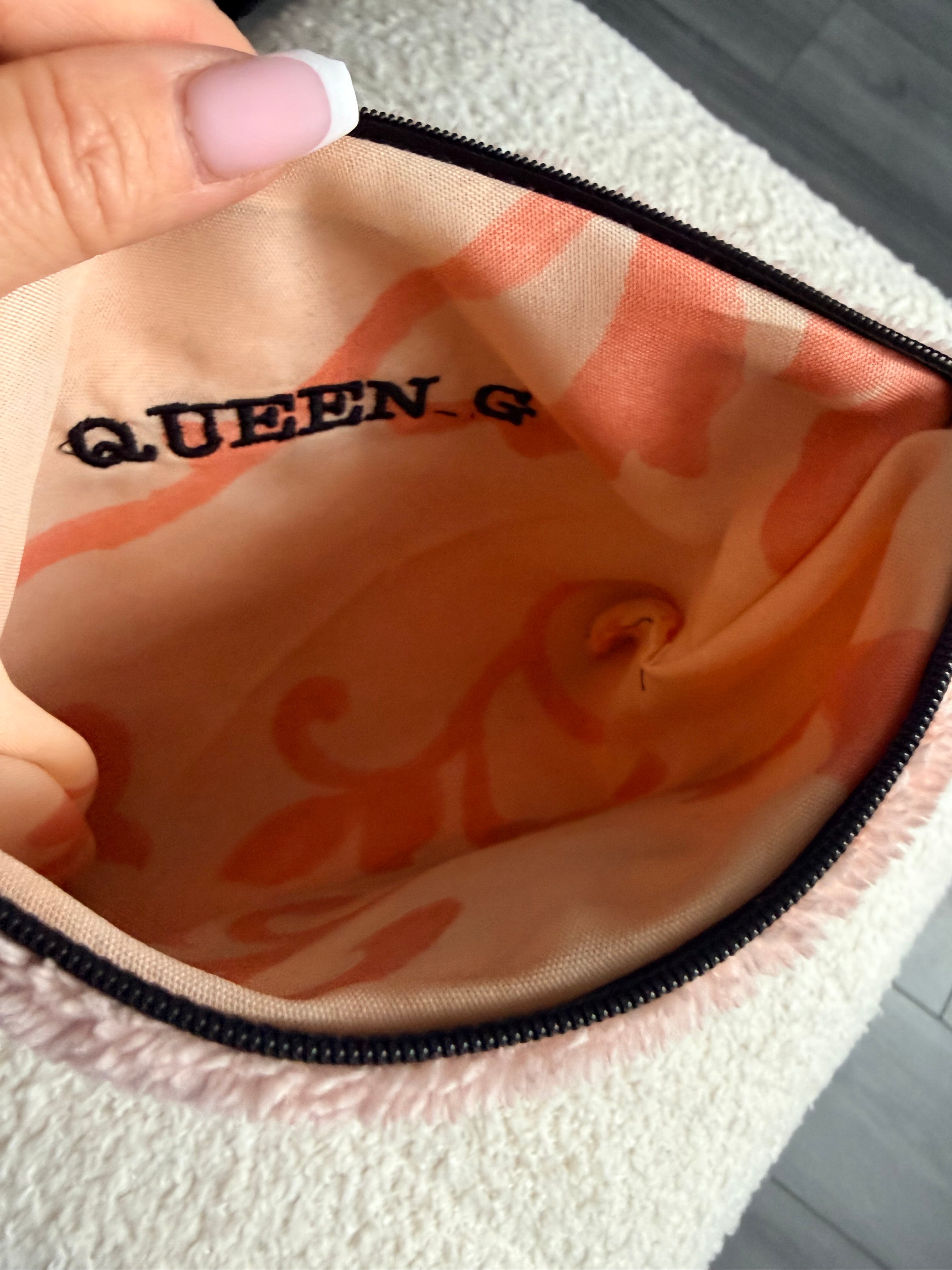 Pochette S en éponge Bambou Rose intérieur en cretonne enduite Logo Noir