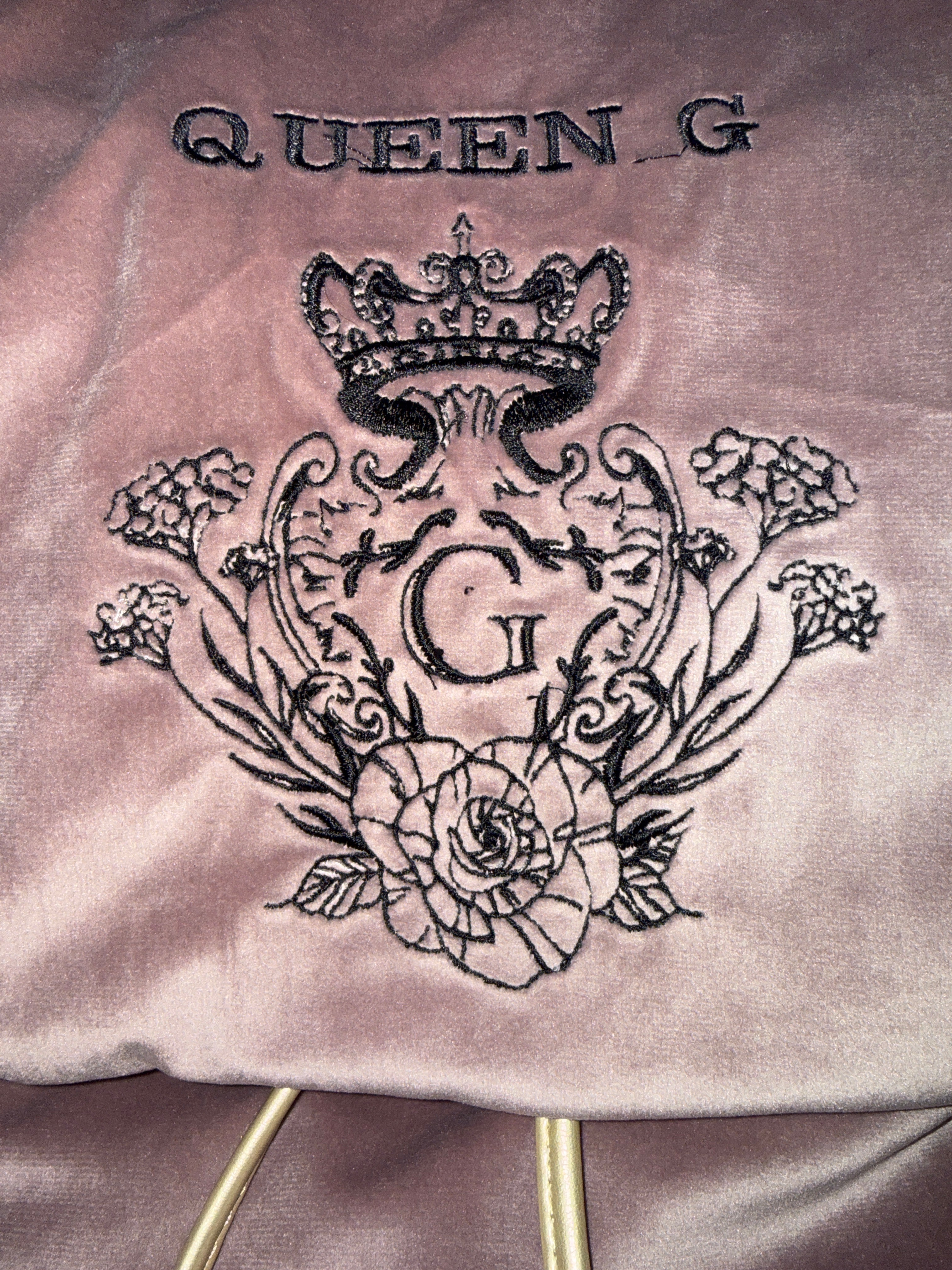 Sac à dos en velours lisse vieux rose