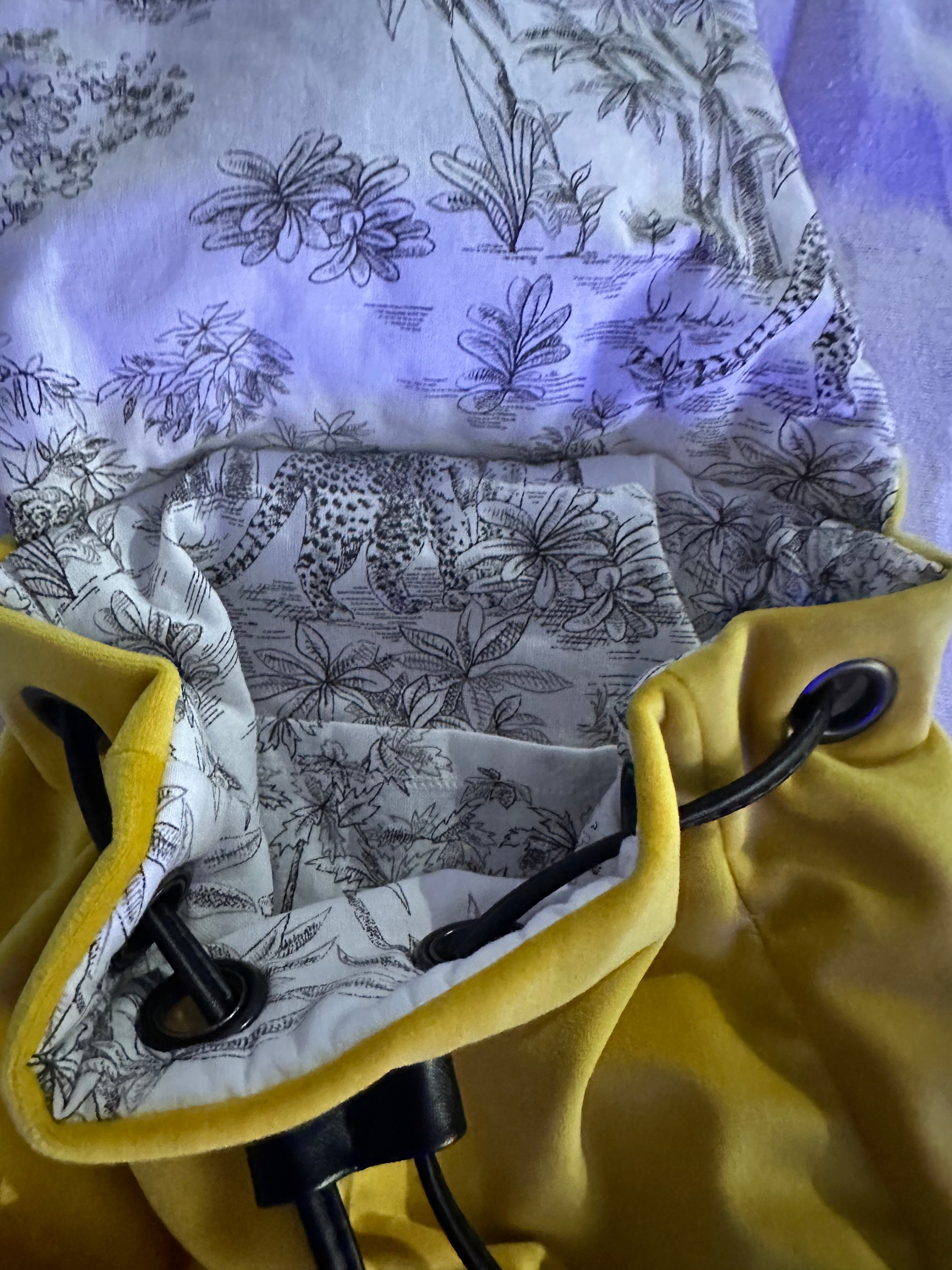 Sac à dos en velours lisse jaune