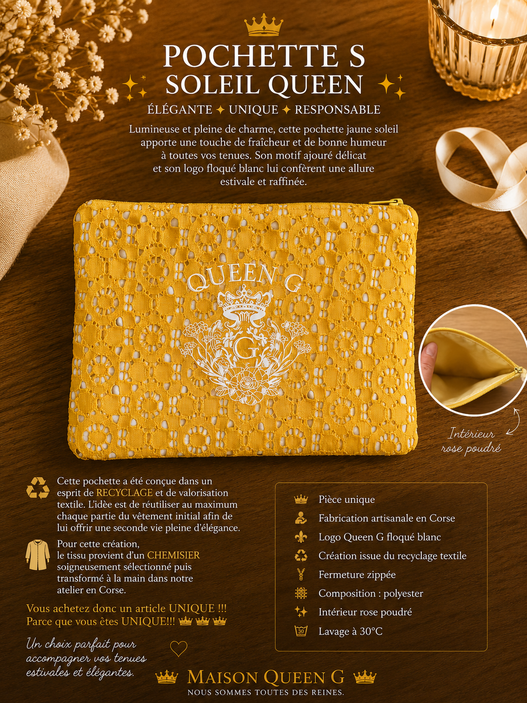 POCHETTE « SOLEIL QUEEN » ☀️👑