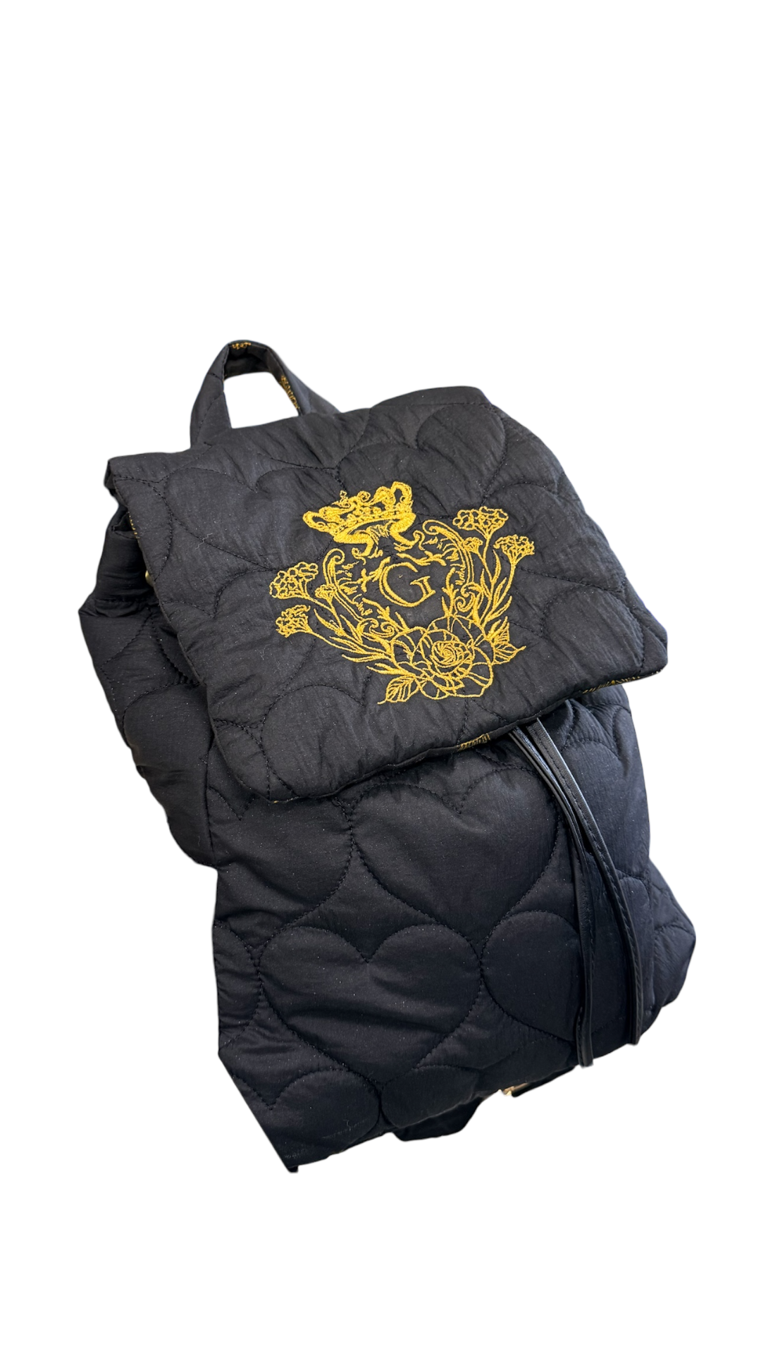 Sac à dos noir matelassé pailleté